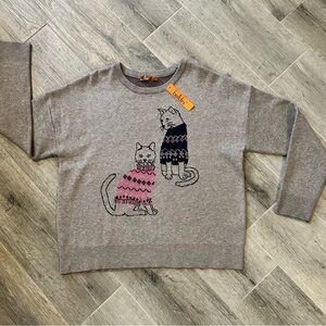 Belldini Heathered Gray Cats With Sweaters Adorable NWT
Pullover Sweater Large